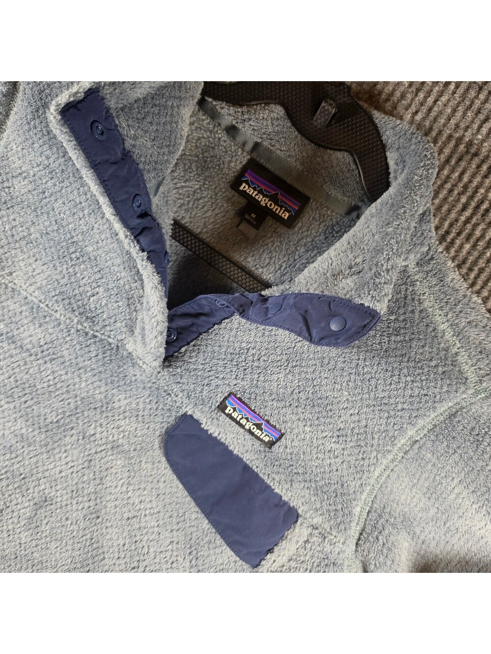 Patagonia Women's M Polartec Thermal Pro Fleece Snap Pullover Blue/Gray
